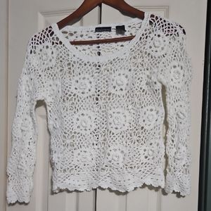White Crochet Women's Top